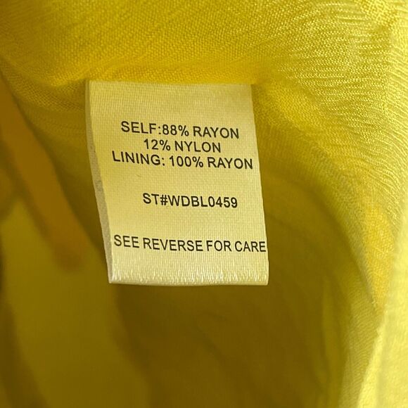 Lost Wonder Midi Dress Women's Medium Yellow Smocked Button Front Cut Out Beachy - Picture 6 of 9